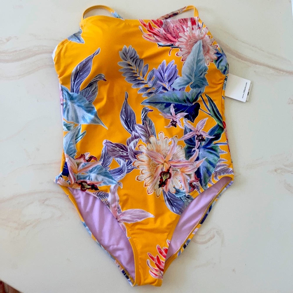 Vibrant One Piece Cross-Strap Swim Tank